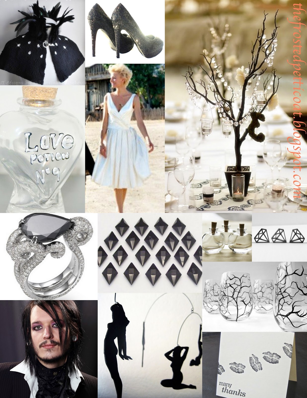 black and white wedding decor