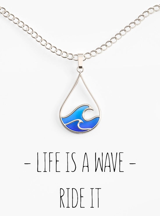 Blue Ocean Wave Necklace