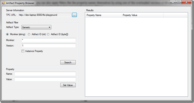 Artifact Property Browser