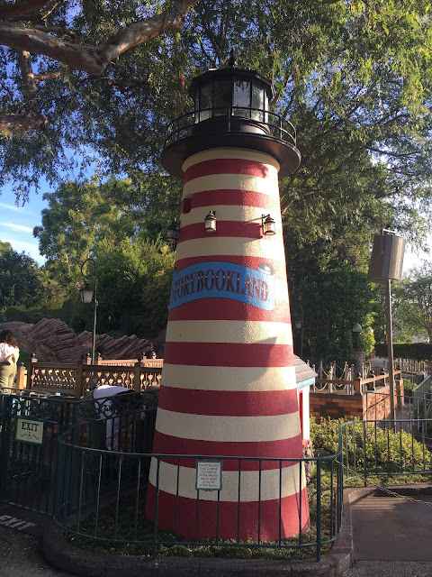 Storybook Land Canal Boats Lighthouse Queue Line Disneyland