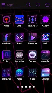 Screenshots of the Purple Charm GO Launcher Theme for Android mobile, tablet, and Smartphone.