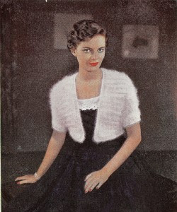 1950's Knitting pattern women's Angora Bolero