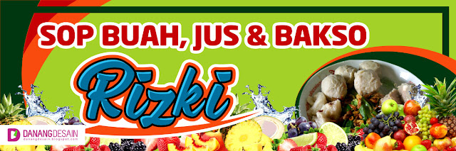 Contoh Desain  Banner atau Spanduk Jus Buah  dan Bakso 