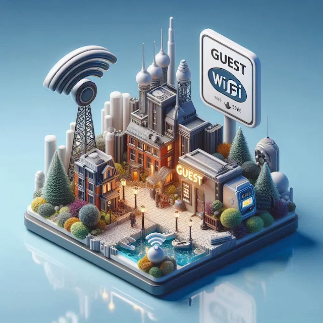 Visitor easily connecting to clearly labeled guest WiFi