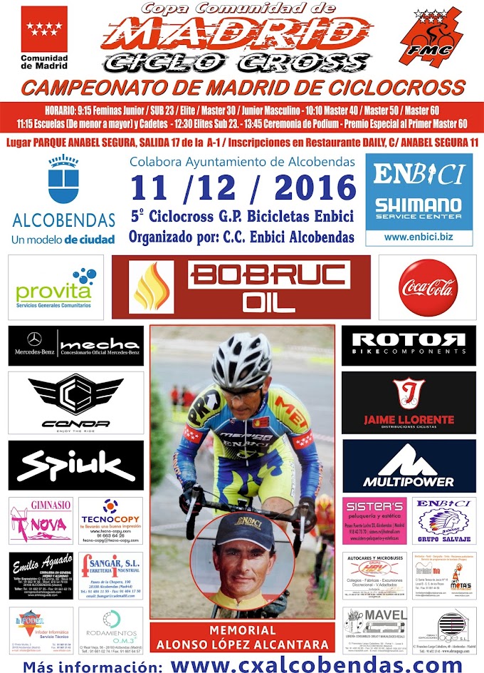 El Domingo 11 de Diciembre Alcobendas albergará el Campeonato de Madrid de Ciclocross 2016