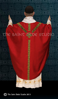 Red chasuble vestments