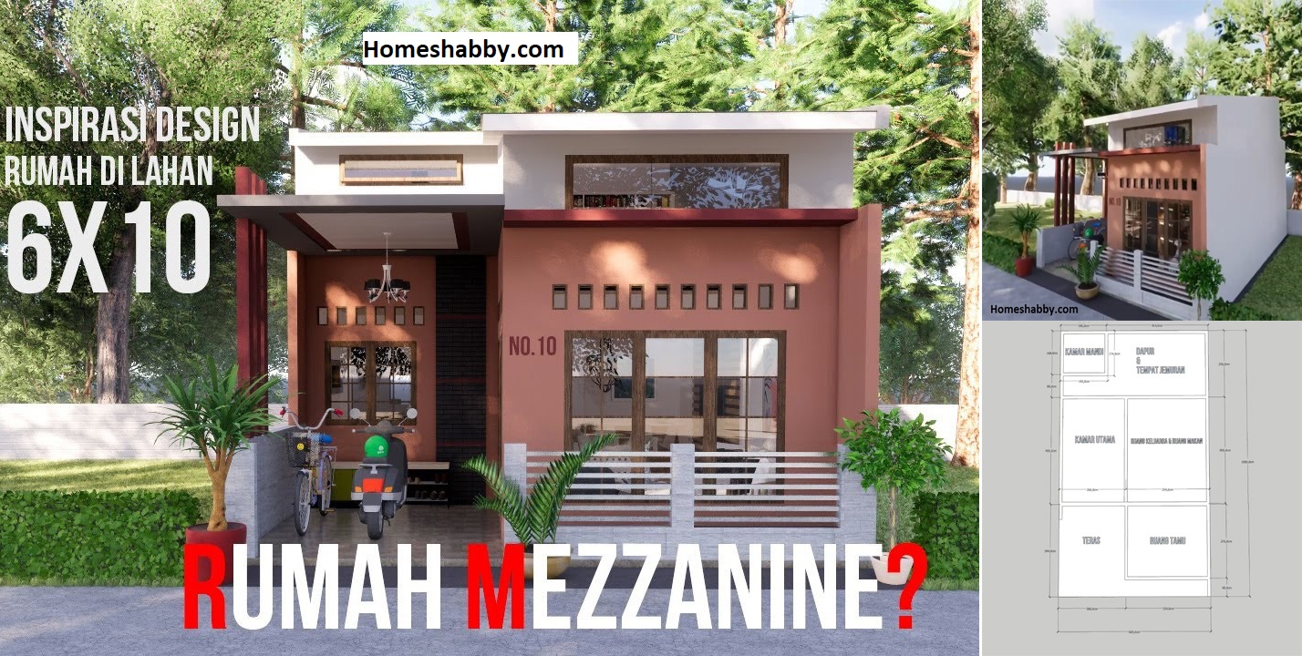 Desain dan Denah Rumah Mezzanine Ukuran 6 x 10 M Kecil 