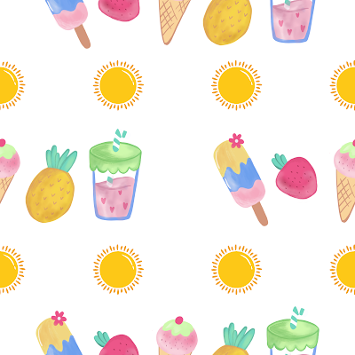 Summer themed seamless digital paper - free download