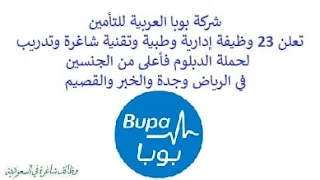 تعلن شركة بوبا العربية للتأمين, عن توفر 23 وظيفة إدارية وطبية وتقنية شاغرة وتدريب لحملة الدبلوم فأعلى من الجنسين, للعمل لديها في الرياض وجدة والخبر والقصيم. وذلك للوظائف التالية: - مدير تطوير تطبيقات هاتف محمول. - مدير تطوير ويب. - مدي مركز التميز للأعمال. - مدير عمليات علاقات مقدمي الخدمات الطبية. - مدير علاقات مقدمي الخدمات الطبية. - مسؤول مبيعات شركات صغيرة ومتوسطة, تمهير. - مدير تسعير الشركات. - مسؤول تسعير شركات, تمهير. - مسؤول خدمات رعاية صحية, تمهير. - مدير حوكمة الشركات. - مدير مبيعات شركات وأعمال جديدة. - مدير إدارة علاقات مبيعات الشركات. - مدير تنبؤ وأداء. - مساعد مركز الاتصال. - ممثل مركز الاتصال, تمهير. - مسؤول مبيعات الشركات الصغيرة والمتوسطة, تمهير. - طبيب. للتـقـدم لأيٍّ من الـوظـائـف أعـلاه اضـغـط عـلـى الـرابـط هنـا.    صفحتنا على لينكدين للتوظيف  اشترك الآن  قناتنا في تيليجرامصفحتنا في فيسبوك    أنشئ سيرتك الذاتية  شاهد أيضاً: وظائف شاغرة للعمل عن بعد في السعودية   وظائف أرامكو  وظائف الرياض   وظائف جدة    وظائف الدمام      وظائف شركات    وظائف إدارية   وظائف هندسية  لمشاهدة المزيد من الوظائف قم بالعودة إلى الصفحة الرئيسية قم أيضاً بالاطّلاع على المزيد من الوظائف مهندسين وتقنيين  محاسبة وإدارة أعمال وتسويق  التعليم والبرامج التعليمية  كافة التخصصات الطبية  محامون وقضاة ومستشارون قانونيون  مبرمجو كمبيوتر وجرافيك ورسامون  موظفين وإداريين  فنيي حرف وعمال    شاهد أيضاً توظيف سيفورا مطلوب محامي رد تاغ توظيف شركة مهن للعمالة المنزلية توظيف رد تاغ مطلوب محامي لشركة الاوقاف وظائف بنك الانماء وظائف هيئة المحتوى المحلي والمشتريات الحكومية توظيف الزامل توظيف بنك الانماء توظيف شغل سباكه وظائف الاوقاف بدجت توظيف وظائف طب اسنان مطلوب مستشار قانوني شغل نجار موبيليا شغل نجاره مطلوب مسوق الكتروني هيئة تقويم التعليم والتدريب وظائف مطلوب مدرسين لغة عربية للاجانب 2022 توظيف اثراء إثراء توظيف وظائف مستشفيات شغل كهرباء مطلوب مترجم وظائف محاماة مطلوب فني تكييف وظائف الحج والعمرة دهانات الجزيرة توظيف وظائف محامي متدرب مطلوب مصور تكافل الراجحي وظائف وظائف في مكتب محاماة