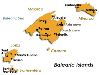 Mapa de las Islas Baleares