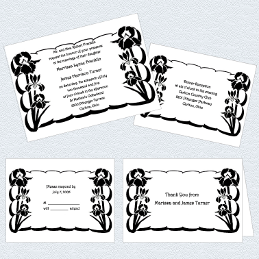 Filigree wedding invitations in black and white Filigree wedding invitations in black and white