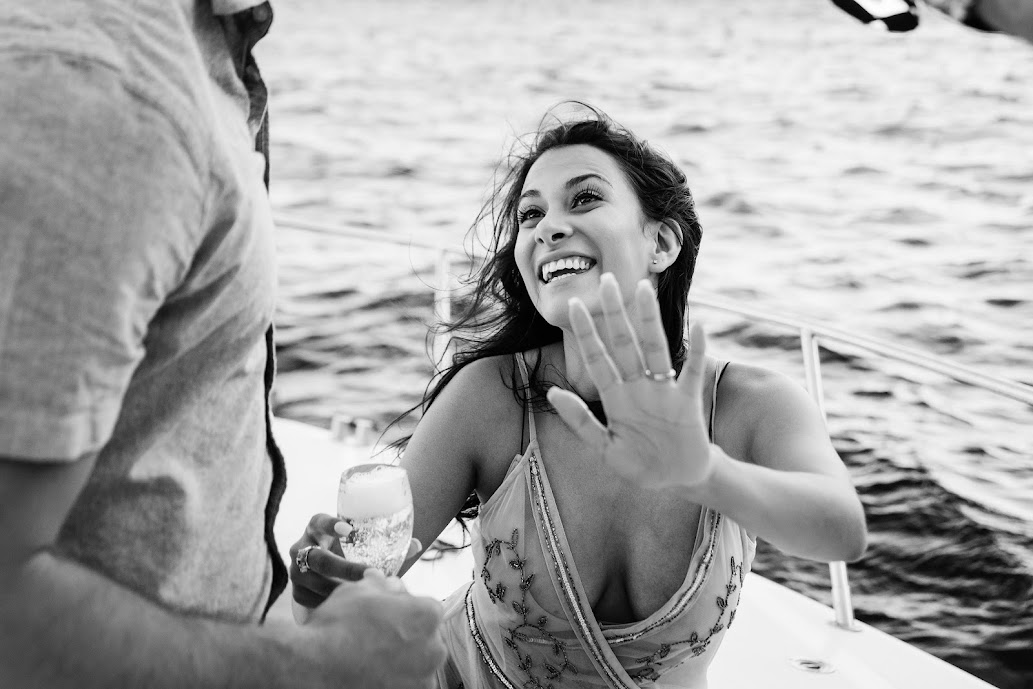 Bride to be after the wedding proposal