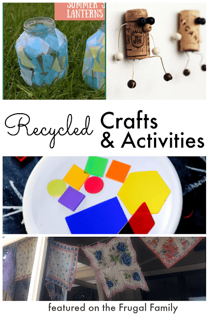 Recycled crafts & activities that are low cost, easy and fun! Great ideas for families & kids.