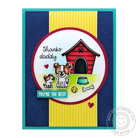 Sunny Studio Stamps: Puppy Parents Build A Tag Quilted Hearts Embossing Thank You Parent Card by Anja Bytyqi