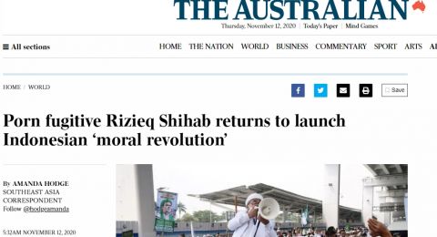 Duh, Media Australia Sebut Habib Rizieq sebagai Buronan