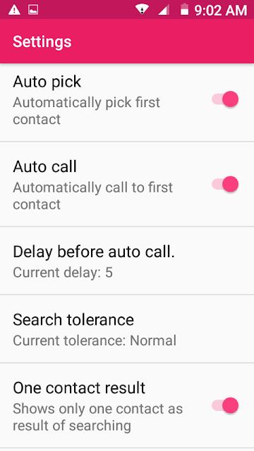 Instruction for voice dialer app