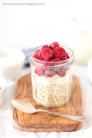 Frühstück Rezept Haferflockenporridge mit Himbeeren Zitronenbaiser Blog