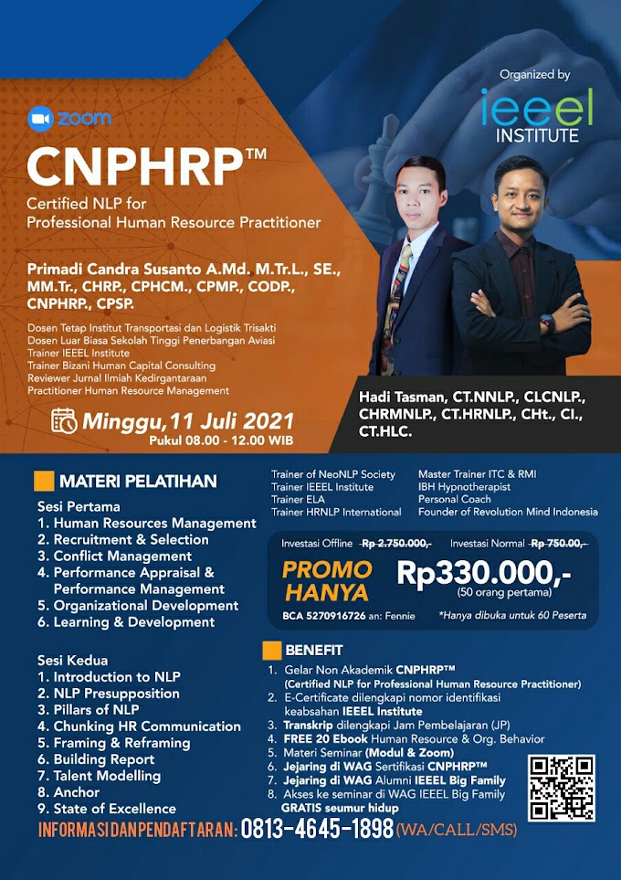 Gelar Non Akademik Certified NLP For Professional Human Resource Practitioner