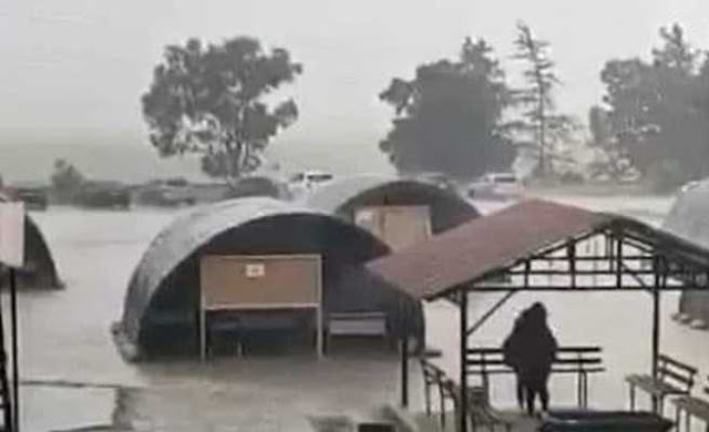 Temporary school tents flooded in North Cyprus, parents protest 