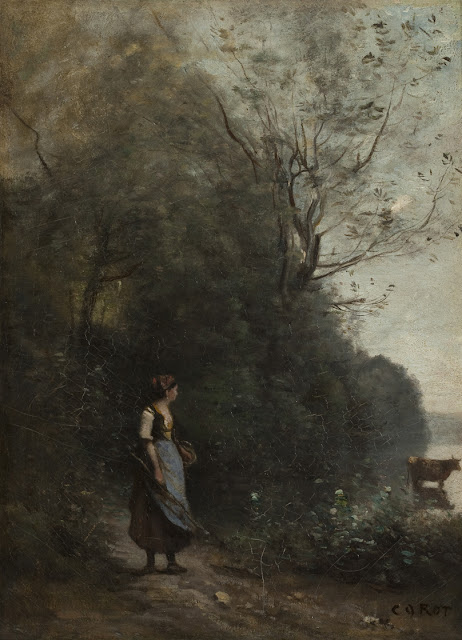 장바티스트 카미유 코로, <소에게 여물을 먹이는 소녀> 캔버스에 유채, 1865~1870