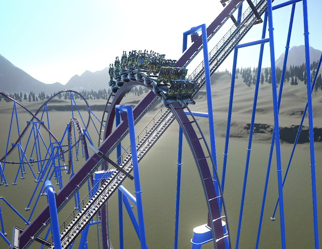 Banshee Loop Over Lifthill Planet Coaster Recreation King's Island Roller Coaster