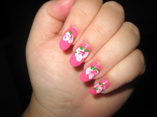 Pink Tea Rose Nail Art Fashion Design