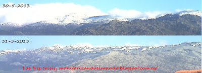 Nieve en la sierra de Guadarrama Mayo de 2013