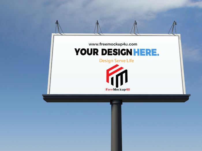 Outdoor Billboard Mockup Two Different Side View
