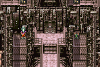Terra stands on a button in Kefka's Tower, the final dungeon of Final Fantasy VI.