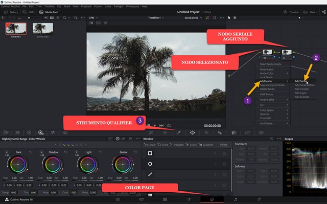 color page di davinci resolve