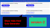 Question With Show Answer Button Html Quiz Generator version-2