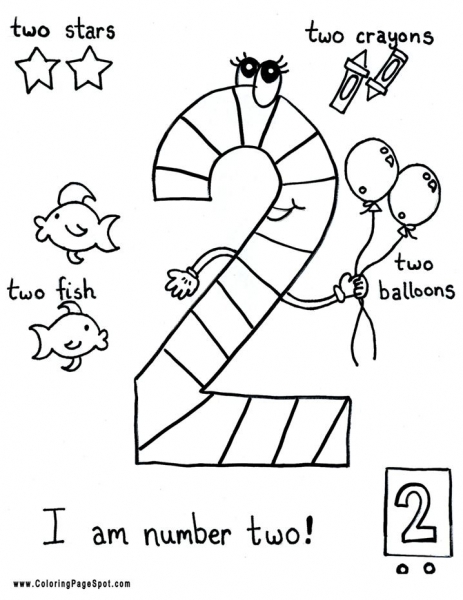 Number 2 Coloring Page