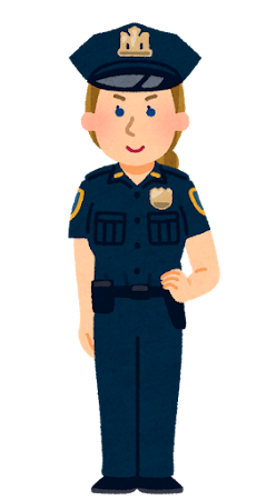 アメリカの警察官のイラスト（女性）