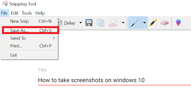 Snipping Tool Save As Option