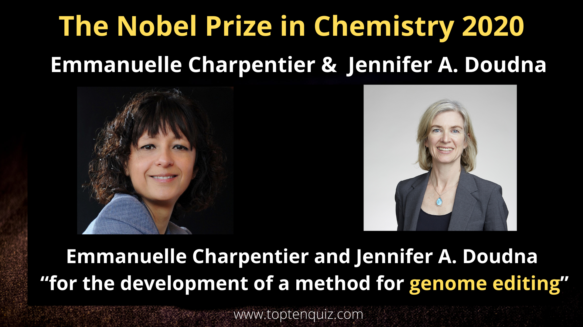 The Nobel Prize in Chemistry 2020- Emmanuelle Charpentier &  Jennifer A. Doudna