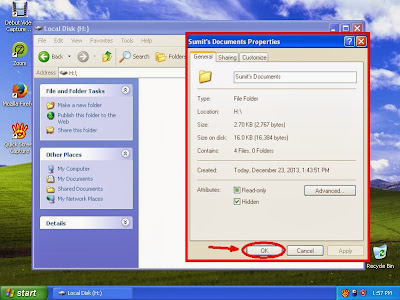 Learn how to hide files and folders in windowsXP step14