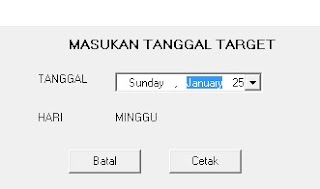 Tampilan Form Cetak Target  - source code aplikasi pkl delphi