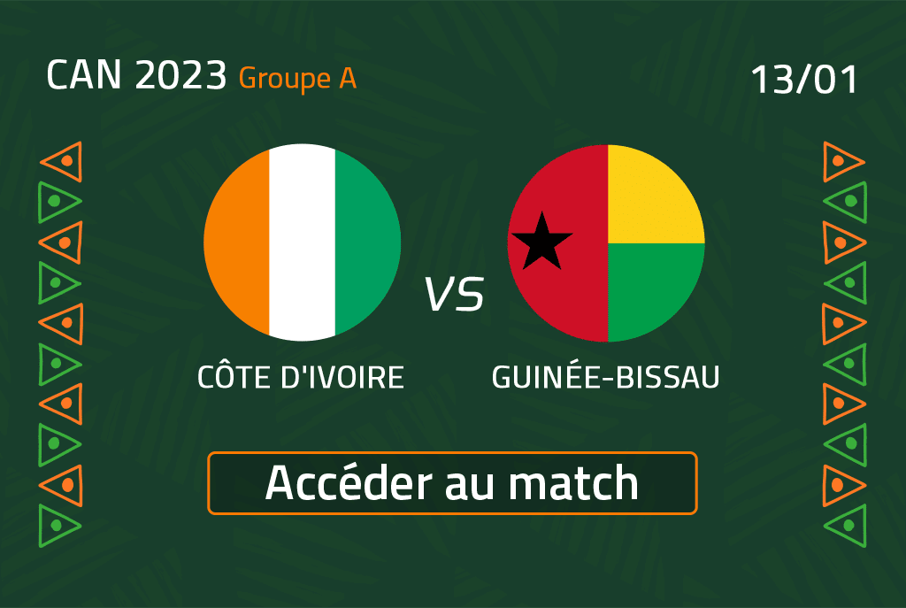 Live stream of the match between Côte d'Ivoire and Guinea Bissau in the CAF Nations 2023 in high quality