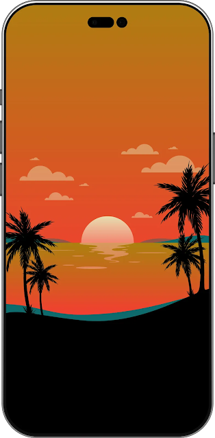 Simple  beach sunset summer wallpaper for ios and android
