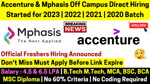 Mphasis Off Campus Direct Hiring 2023 As Technical Associate Engineer Role