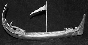 Ornate sternpost boat, Burma, bronze, 18 cent.