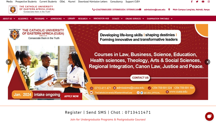 Catholic University of Eastern Africa (CUEA) Admissions: Apply Online Now!