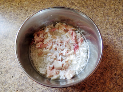 Plain boiled chicken and rice can help alleviate a dog's upset tummy