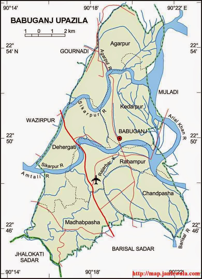 babuganj upazila map of bangladesh