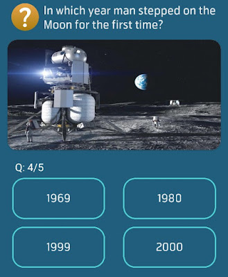 In which year man stepped on the Moon for the first time?