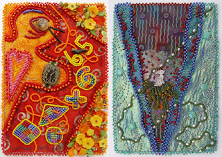 bead embroidery by Robin Atkins, June & July bead journal projects