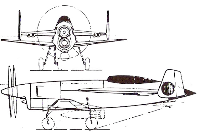 Payen-Mitsubishi Pa.400 threeview drawing