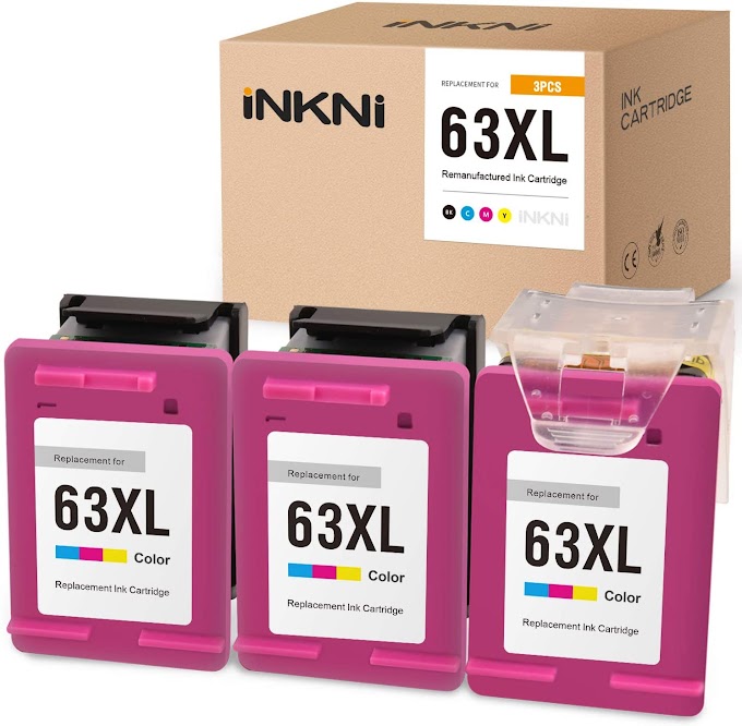 INKNI Remanufactured Ink Cartridge Replacement for HP 63XL 63 XL F6U63AN Recharge Design for OfficeJet 3830 5255 4650 5258 4655 DeskJet 1112 3630 3632 3631 Envy 4520 (Print Head+Cartridges, 3-Color)