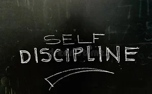 Written text image of self discipline