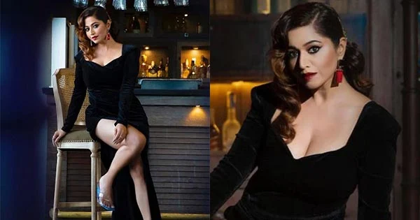 Ridhiema Tiwari sexy legs black dress